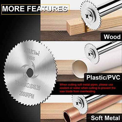 LitKiwi PVC Pipe Inside Cutter(4Pcs Saw Blades) with 1/4" Hex Shank,Plumbing Inside Cutter Internal Plastic Pipe Cutter,1-1/4" & 1-3/4" Or Larger Diameter, with Wire Saw