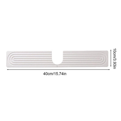 Sink Drip Mat - 12 Inch Diatomite Absorbent Faucet Protector for Free Surfaces, Quick Drying Stone Tray with Splash Guard Function, Kitchen and Bathroom Counter Tray for Soap Water Accessories