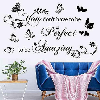 Inspirational Vinyl Wall Decals Quotes Stickers for Bedroom, Living Room, Home Decor - Teen Dorm Room Decal (Black)