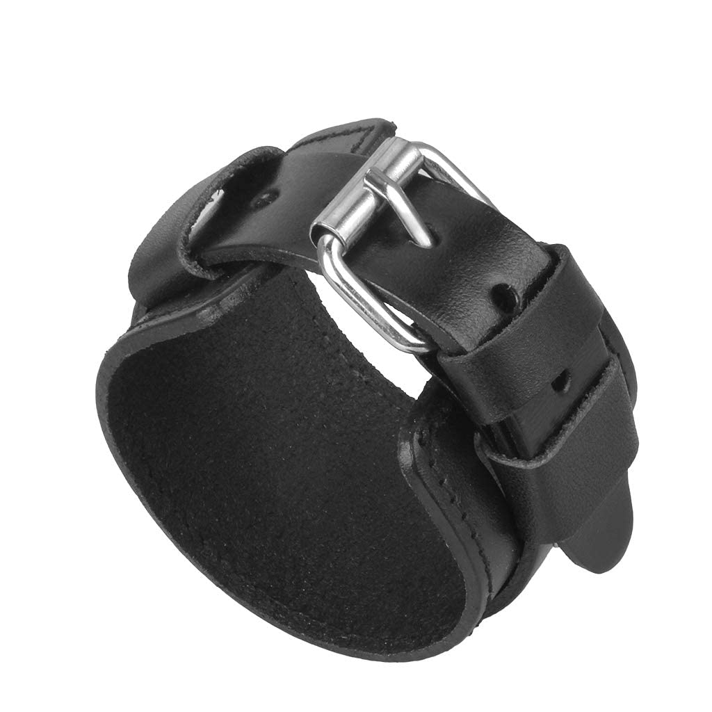 Bjesinmo Punk Leather Bracelet for Men Leather Wristband Handmade Wide Cuff Bangle Braided Jewelry Adjustable - Gifts