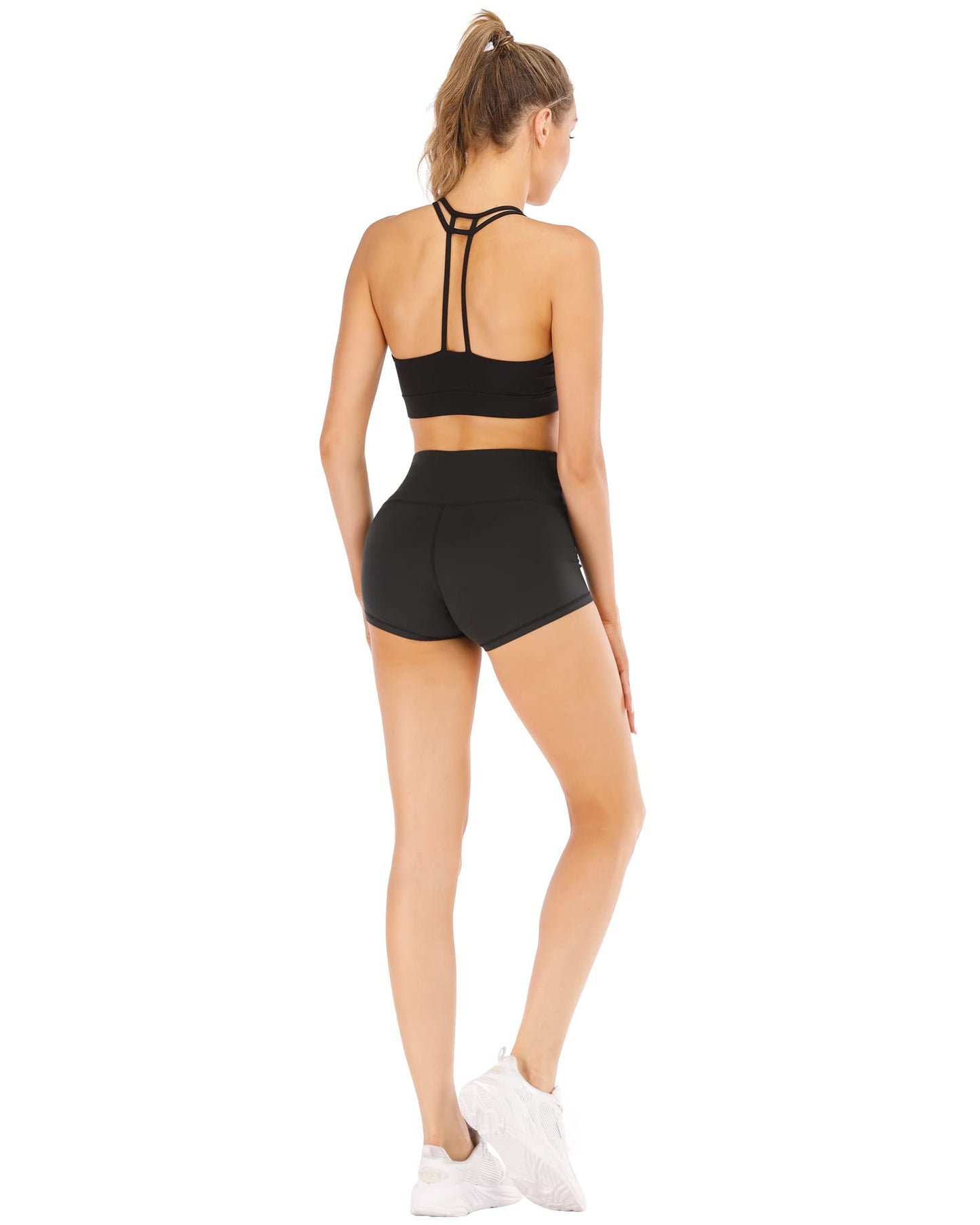 CHRLEISURE Biker Yoga Shorts for Women – High Waisted Tummy Control Workout Running Athletic Booty Soft Shorts(3" Black, M)