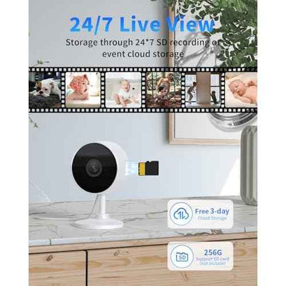 [5G & 2.4G] 2K Indoor Security Cameras for Home Security, AI Voice Change for 2-Way Talk, Motion Detection, Night Vision, 24/7 SD Recording/Cloud Storage, Baby Monitor/Dog/Pet Camera with Phone App, 2