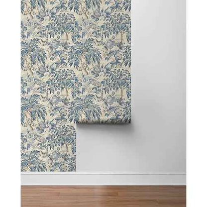Surface Style - Peel and Stick Wallpaper, Botancial Wallpaper for Bedroom, Powder Room, Kitchen, Self Adhesive, Vinyl, 30.75 Sq Ft Coverage (Forest & The Trees Collection, Delft)