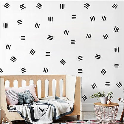 Line Wall Decals Modern Geometric Wall Stickers Black Vinyl Stickers for Wall Removable Peel and Stick Irregular Stripe Wall Murals for Nursery Kids Room Living Room Bedroom Office Terracotta Decor