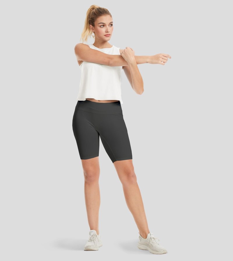 Liuetssroy Workout Tank Tops for Women Open Back Athletic Crop Tops Loose Fit Sleeveless Yoga Gym Shirts White