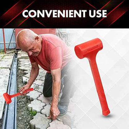 YIYITOOLS 1LB Dead Blow Hammer- Red, Mallet | Machinist Tools | Unibody Molded | Checkered Grip | Spark and Rebound Resistant