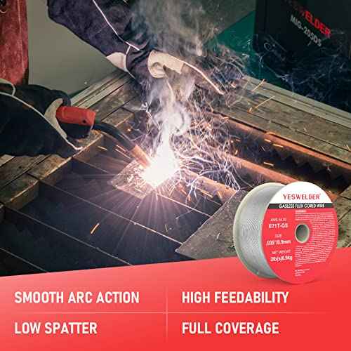 YESWELDER Flux Core Gasless Mig Wire, Mild Steel E71TGS .030+.035-Diameter, 2-Pound Spool, 2-Packs Dual Specification Welding Wire