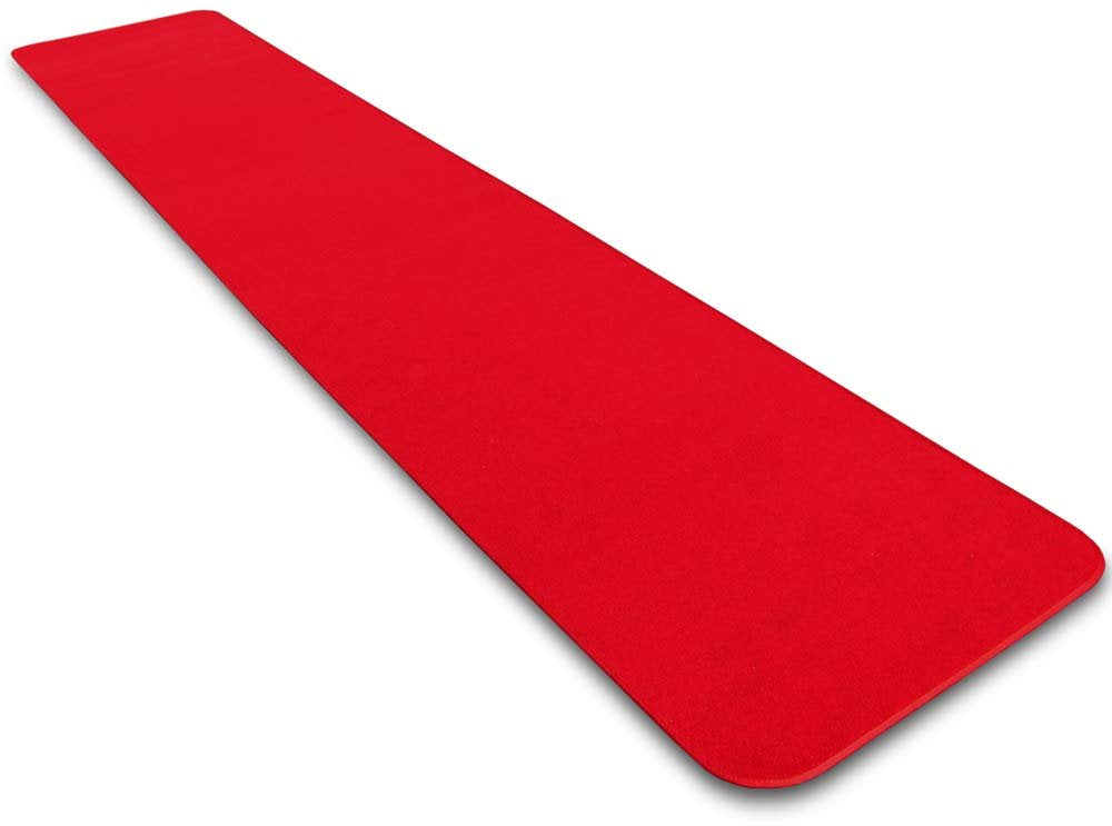 House, Home and More Red Carpet Aisle Runner (3 Ft x 10 Ft) - Real Indoor/Outdoor Event Rug, Slip-Resistant Rubber Backing, Bound Edges, Low Pile - for Weddings, Proms, Hollywood Parties & Ceremonies