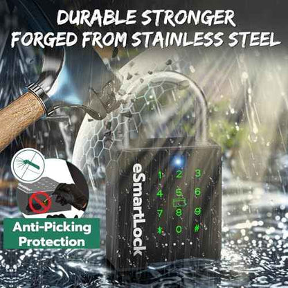 New Smart Padlock with Key, Heavy Duty Combination Padlock, RFID Pad Lock with Codes Bluetooth APP Access, Outdoor Waterproof Electronic Key Lock for Gate Fence Shed Locker Garage Garden