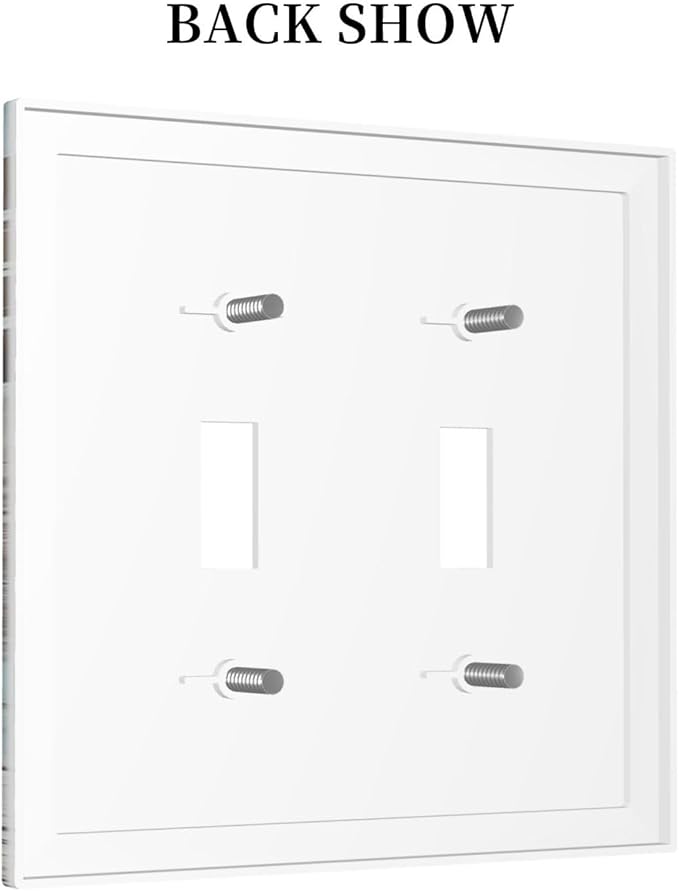 Rustic Western Farmhouse Windmill 2 Gang Light Switch Plate Cover Vintage Barn Wooden Plank Inspirational Quote Double Toggle Wall Plate Decorative Switchplate Electrical Faceplate