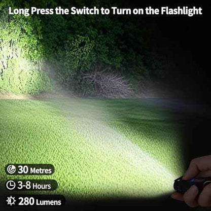 KunHe 10 Pack Bulk Gifts for Men Dad Clip-on Mini EDC Keychain Flashlight High Lumen USB-C Rechargeable with COB Side Light 8 Modes Suitable for Night Work Camping Hiking Dog Walking