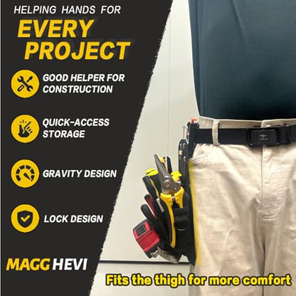 MAGGHEVI Tool Pouch with Belt Clip,Quickly Attach and Release from Tool Belts,Utility Tool Organizer Pouch for Electrician,Carpenter,Construction,Technician