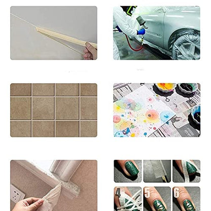 esowemsn 5 Rolls 2cm White Masking Tape Painters Tape Natural Rubber Adhesive Professional Grade Paint Tape for Decorating, Protecting, Painting, Labeling, Packing, Craft, Art
