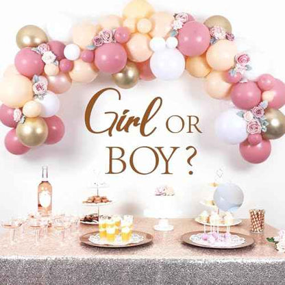 Girl Or Boy Decal Sign for Balloons Arch Backdrop, Large Adhesive Sign Decal Letters Sticker Wall Decor Decorations for Baby Shower Gender Reveal Party