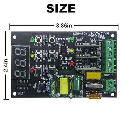 Traffic Light Controller Sequencer with Led Light 3 Color with 39+ Sequences, 3 Channel 80VAC-260VAC, LED Display, (LED Board High Luminance + Controller)