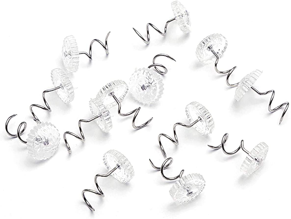 Akstore 20 Pcs Bed Skirt Pins Clear Heads Twist Pins for Upholstery, Slipcovers and Bedskirts, Bedskirt Pins (20PCS)