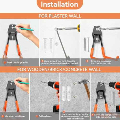 Garage Hooks Heavy Duty Utility Steel Garage Storage Hook Organization Wall Mount Hooks for Hanging Bike, Ladder and Garden Tools (Orange-22)