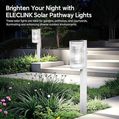 Solar Pathway Lights Outdoor, 6 Pack Upgraded Outdoor Solar Lights for Outside Super Bright Up to 12Hrs, IP65 Waterproof Solar Garden Lights for Yard Landscape Path Walkway Decor(Cool White)