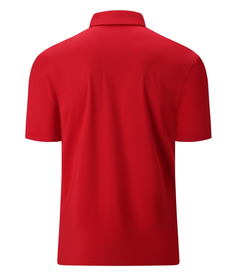 Alex Vando Mens Golf Shirt Moisture Wicking Quick-Dry Solid Short Sleeve Polo Shirts for Men,Red,XL