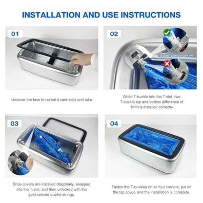 Shoe Covers Dispenser Containing 200pcs Shoe Cover Disposable Non Slip High Quality Automatic Shoe Cover Machine with Disposable Shoe Covers for Indoors for Most Occasion and Shoes Size