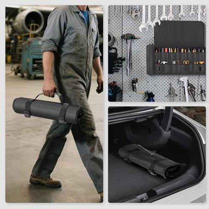 Portable Rollup Toolbag 19-Slot Empty Tool Organizer Heavy Duty Motorcycle Tool Roll Bag Organizer Tools Bags Mens gifts for Him - Mechanic & Electrician