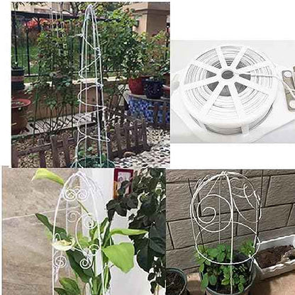 656ft (200m) Twist Ties, Garden Plant Ties with Cutter, Reusable Multifunctional Plant Ties, Fixing Vines Plant Support for Gardening Home Office(White)