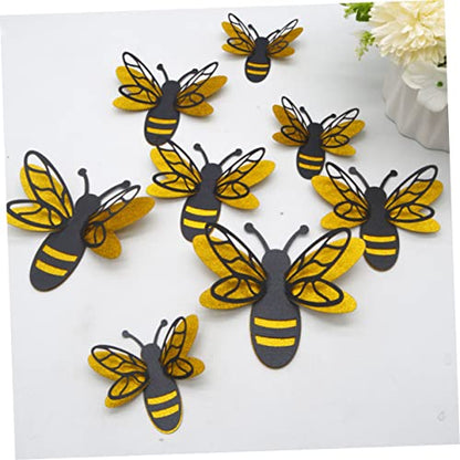 12 Pcs 3D Honey Bee Wall Stickers - Removable Decorative Decals for Kids Room Nursery and Home Decor - Perfect for Parties and Holiday Decorations