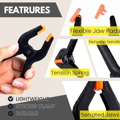12 Pack 3.5 inch Plastic Spring Clamps, Black Heavy Duty Spring Clips Clamps for Balloon Arch, Crafts, Backdrop Stand, Woodworking, Photography Studios, Home Improvement