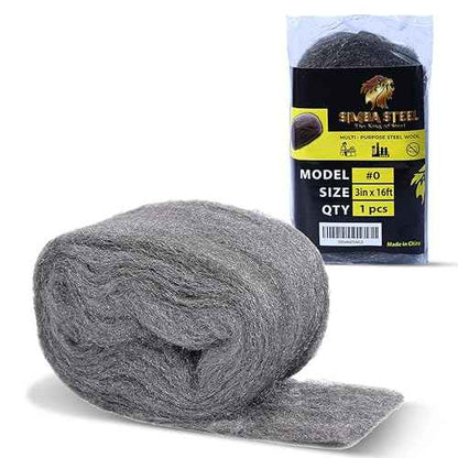 Wool for Mice Control - 1 Pack 3" x 16Ft Steel Wool, Hole and Gap Filler, Protect Home & Garage, Pipeline, Vent, Keep Mice Away 1pc 3x16ft