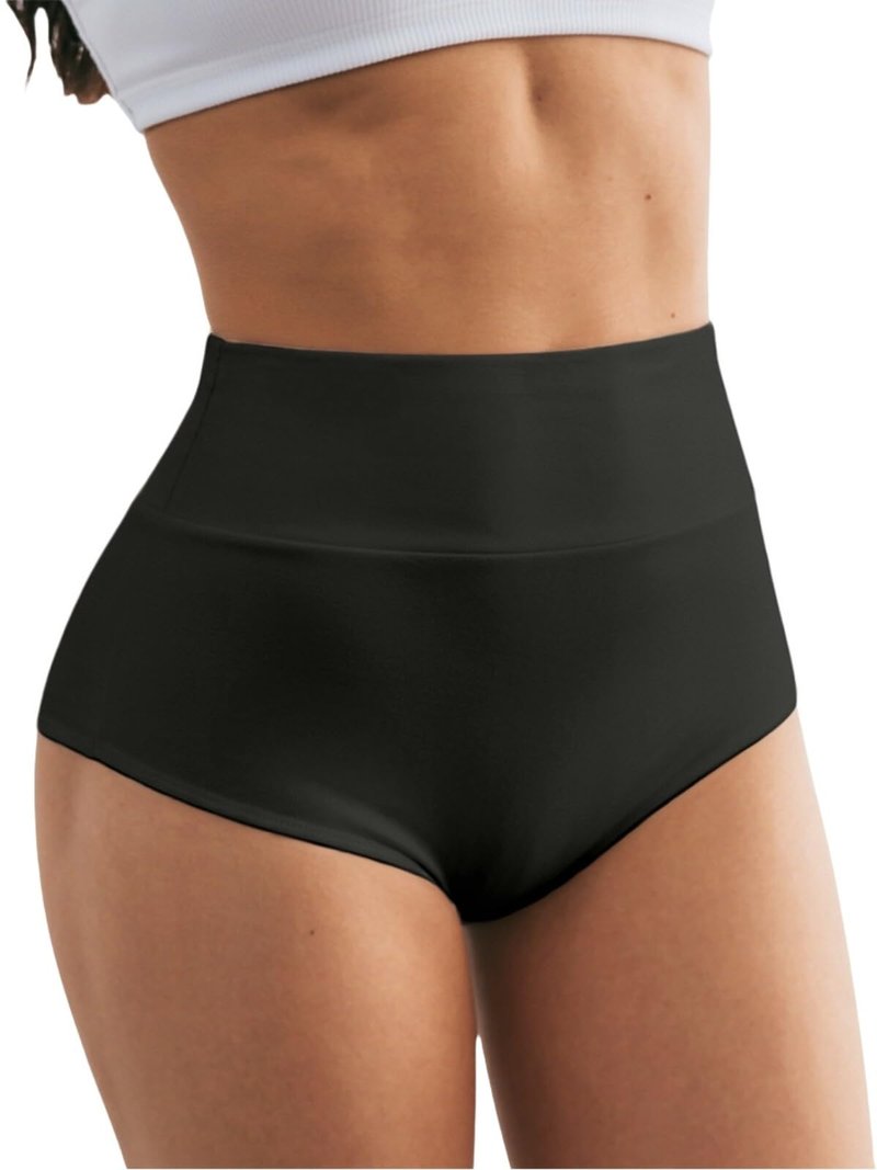 Booty Shorts for Women Sexy High Waist Yoga Workout Gym Dance Hot Pants Butt Lifting Rave Bottoms Black