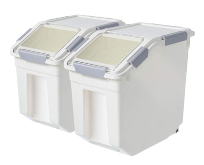 CITY BABY 2 Pack Airtight Flour Storage Container With Scoop,Dry Food, Sugar, Baking Supplies,Rice Container Set -BPA Free- Pet Food Storage Container,Dog Cat Birds Food Bin(20 lb)