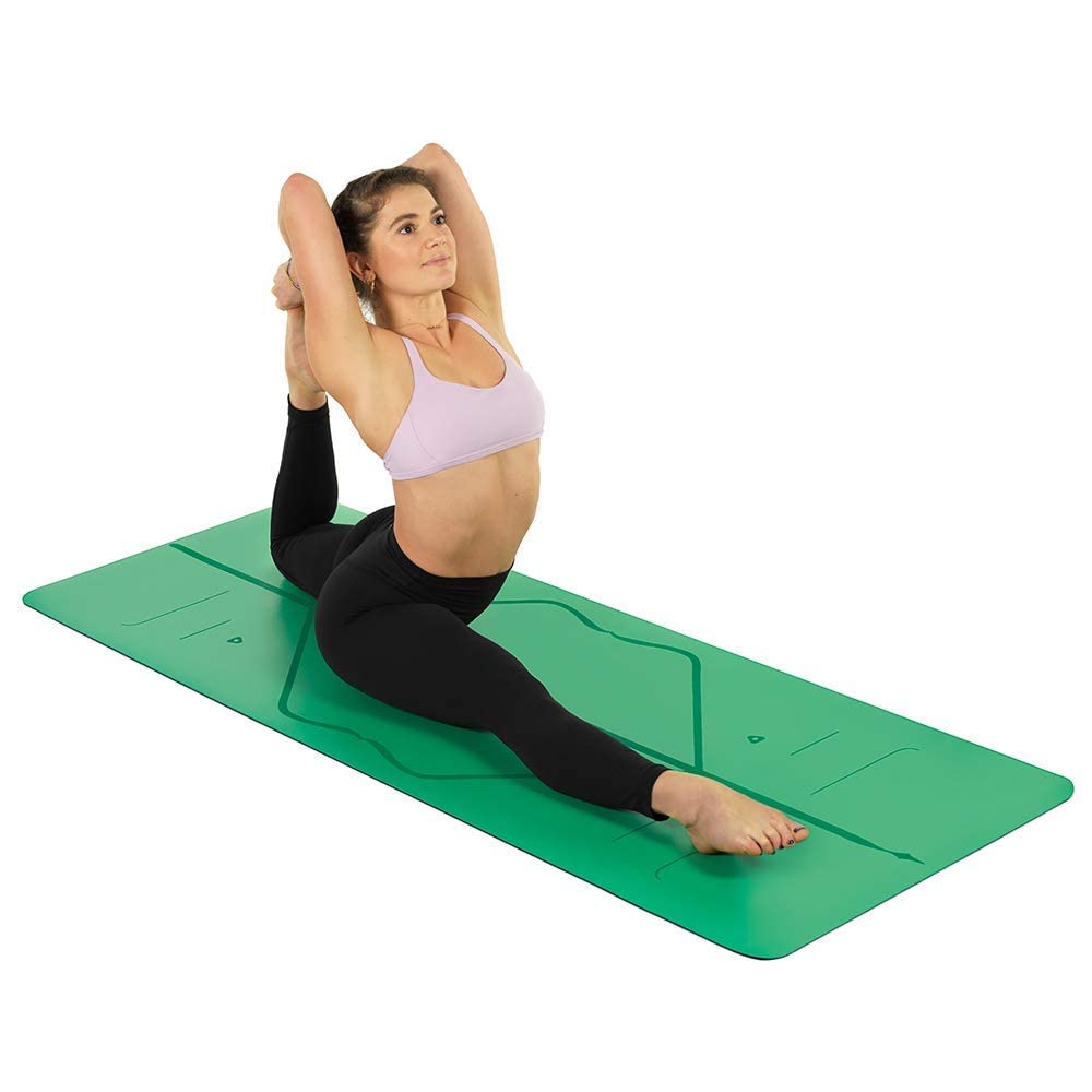 Liforme Original Yoga Mat – Free Yoga Bag Included - Patented Alignment System, Warrior-like Grip, Non-slip, Eco-friendly, sweat-resistant, long, wide, 4.2mm thick mat for comfort