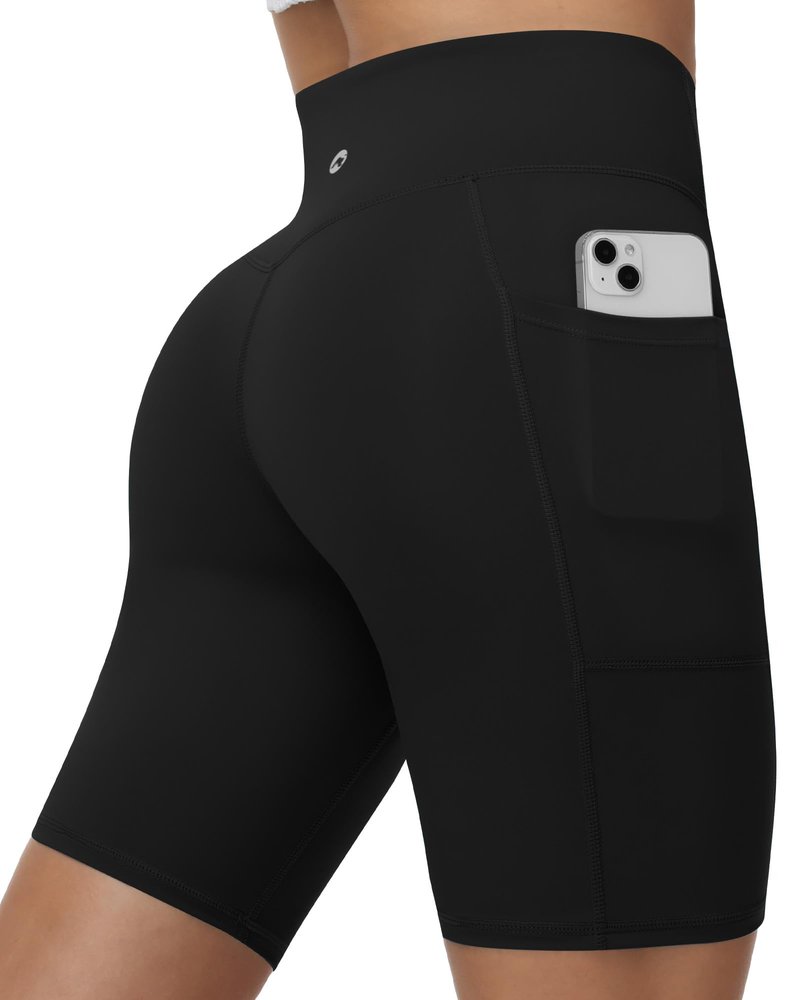 Moozava Tummy Control Biker Running Shorts for Women High Waisted Spandex Athletic Compression Gym Shorts Women 8 Inch Volleyball Workout Yoga Black XL