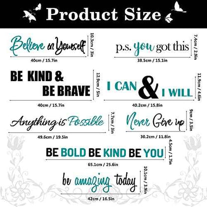 Inspirational Quotes Wall Decals Vinyl Motivational Wall Stickers Positive Lettering Spiritual Words Decals Affirmation Sayings for Women Girls Classroom Bedroom Living Room Bathroom Office Wall Decor