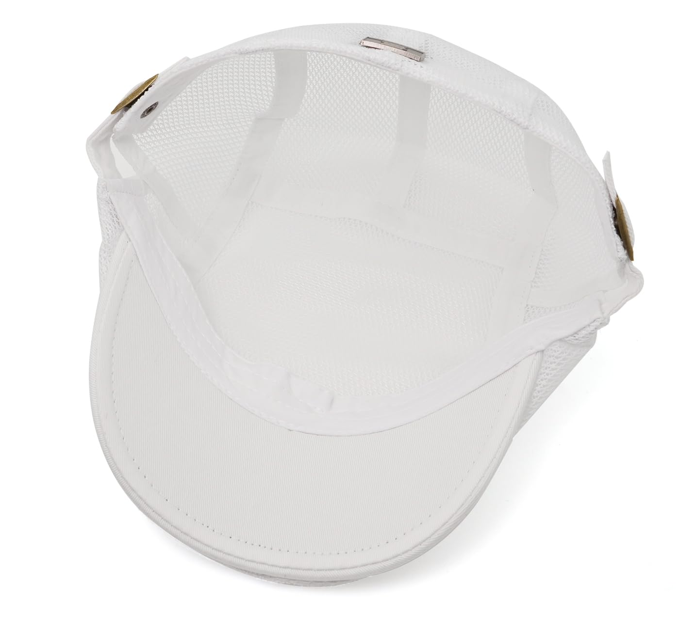 Taidor Men's Mesh Cap Breathable Summer Newsboy Hat Adjustable Beret Ivy Cap Irish Cabbie Driving Hunting Hats White