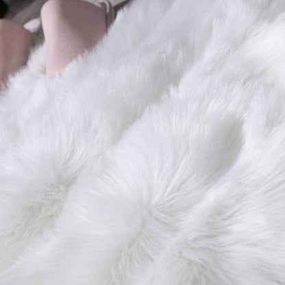 Carvapet 2x4 White Faux Sheepskin Rug - Soft Shaggy Bedside Floor Carpet, Plush Fuzzy Throw and Long Faux Fur Mat for Bedroom Living Room Chair Sofa