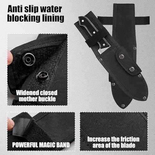 Universal Knife Sheath,Oxford Chef Knife Sheaths for Fixed Blade Knives, Knife Scabbard Cover, Shop Knife Sheath Knives Sleeves Case Edge Guards Blade Protectors for Outdoor (Black, 5.5 x 2 Inch)