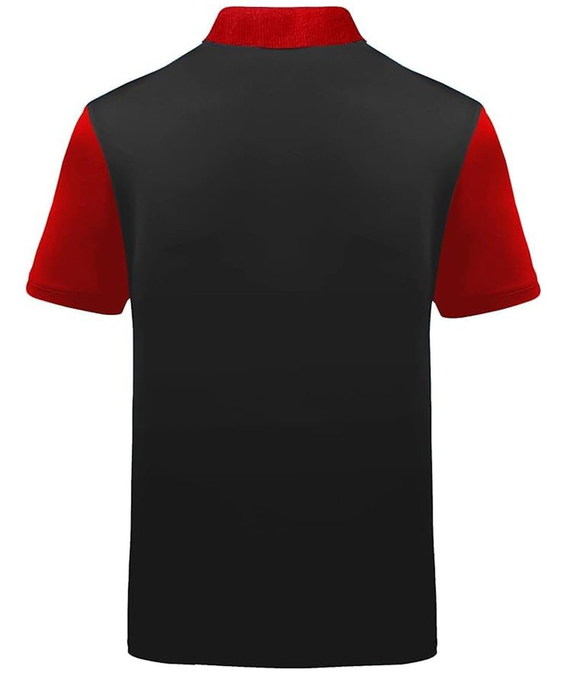 ZITY Mens Golf Shirt Short Sleeve Sport Moisture Wicking Performance Print Golf Polo Shirts for Men Collared Casual T-Shirt Red White Black XX-Large