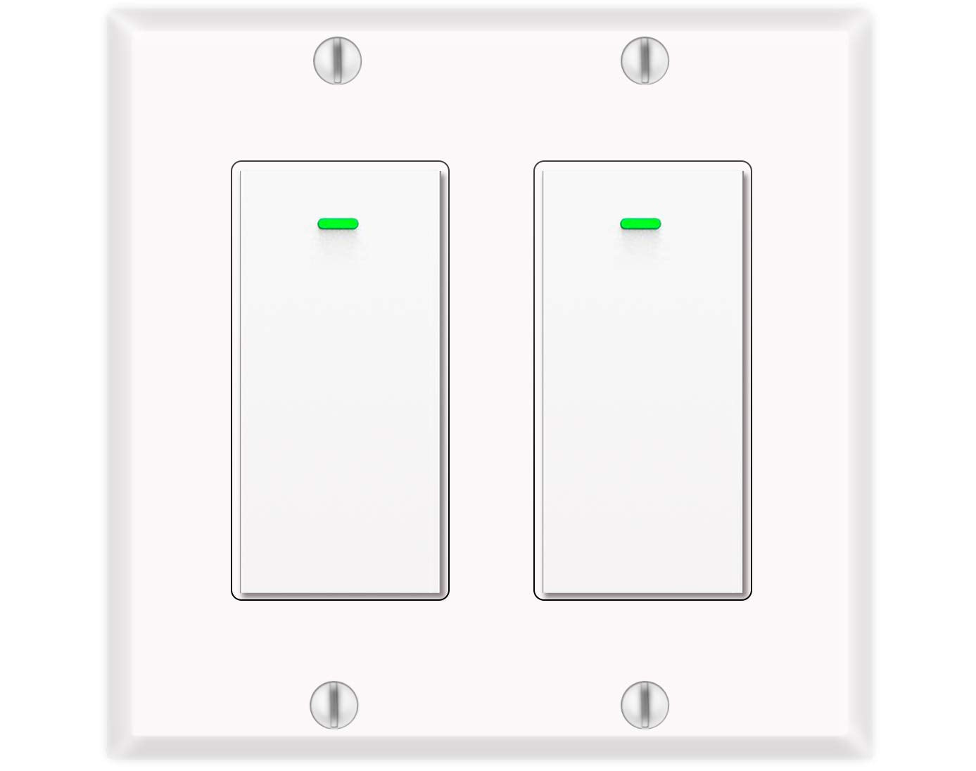 Alexa Light Switch, Double Smart WiFi Light Switches, Smart Switch 2 Gang Compatible with Alexa and Google Home, Neutral Wire Needed, with Remote Control, Timing Schedule, No hub Required (2Pack)