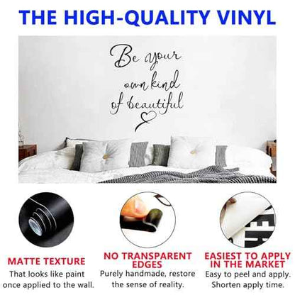 Inspirational Quotes Bedroom Wall Stickers: Women Beautiful Home Positive Vinyl Art Wall Decals - Living Room Bathroom Kitchen Family Wall Decor - Be Your Own Kind of Beatiful 15" X 18"