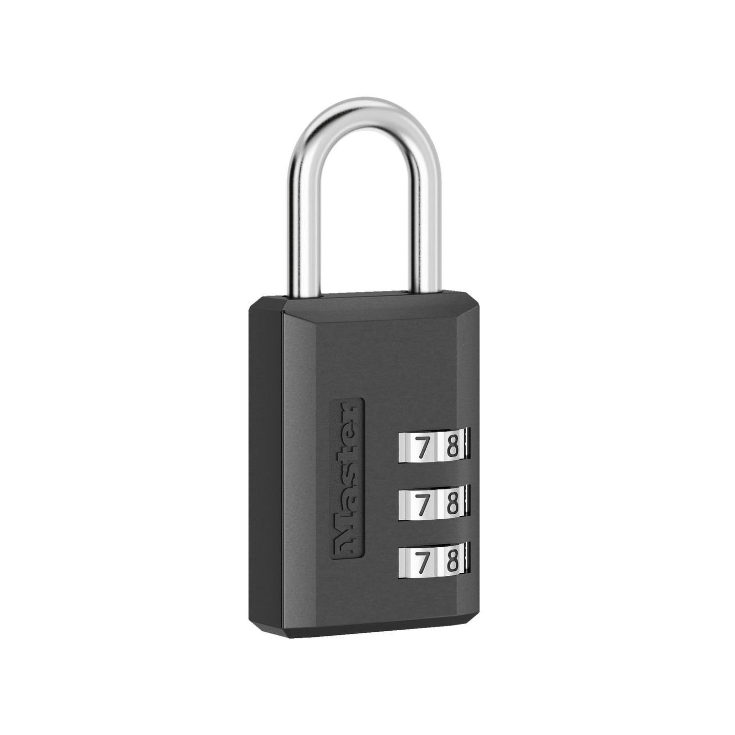 Master Lock Black Combination Padlock, Indoor Gym Locker Lock with Customizable 3-Digit Code for Luggage, Backpacks, Cabinets, 647BLKEC