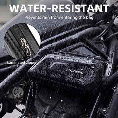 ROCKBROS Triangle Side Bag - EVA Hard Shell Motorcycle Storage Bags, Water-resistant Tail Bag 2Pcs