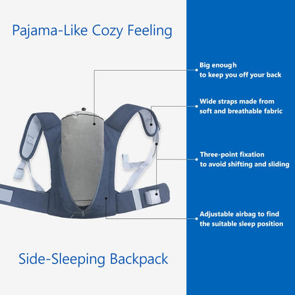 Model 2024 Side-Sleeping Backpack from WoodyKnows, Alleviates Snoring and Sleep Issues Caused by The Back-Sleeping Position, Anti Snoring Solution, Snore Aid Device (S)