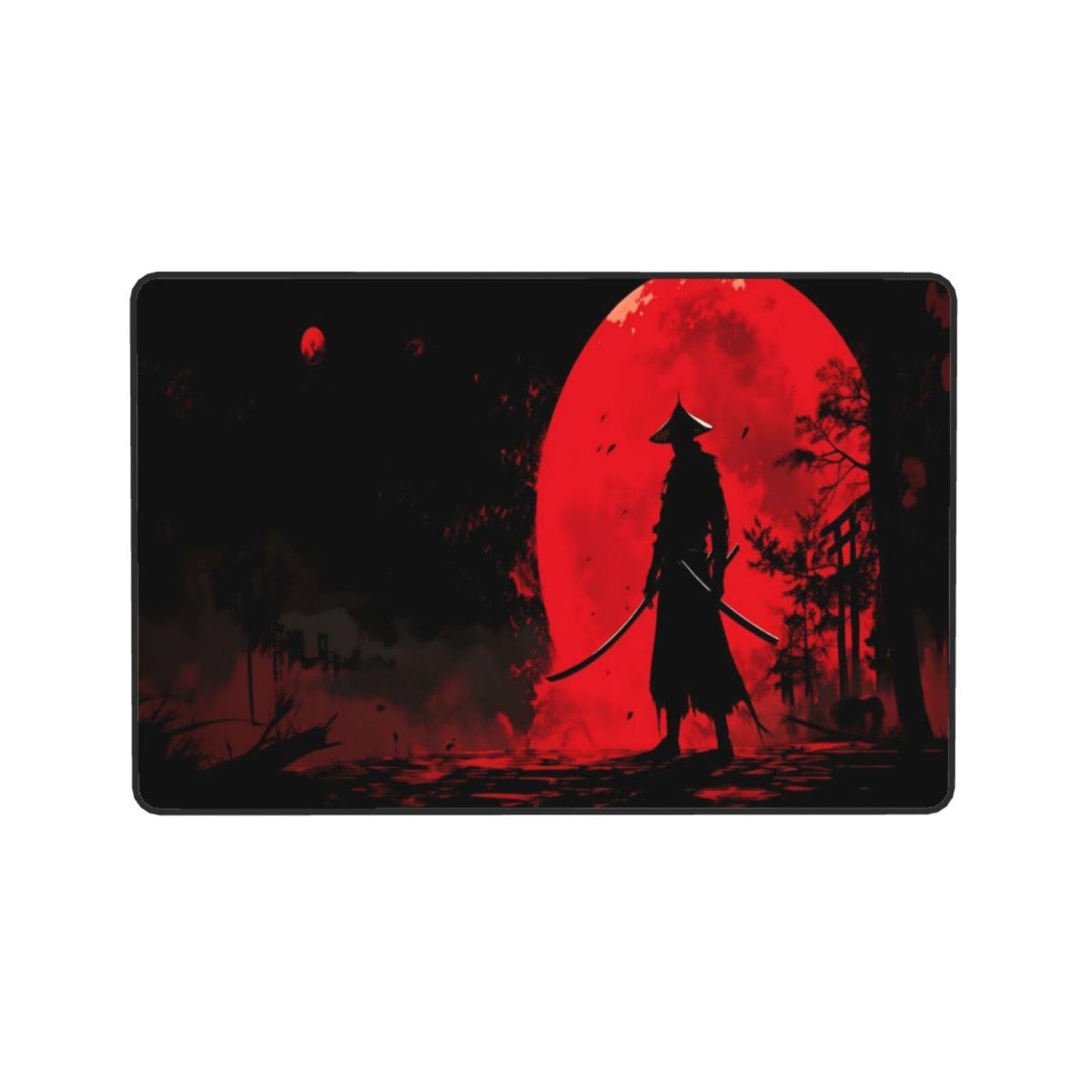 Japanese Samurai Decorative Area Rug - Washable Non-Slip Floor Mat, Large Flannel Carpet for Living Room, Office, Coffee Table Home Decor 72"X48"