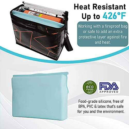 Large Silicone Waterproof and Heat Resistant Bag- Airtight Zip Closed Seal Pouch, Fireproof & Water Proof Safe Storage Holder for Cash, Passport, Laptop, Folder, Important Legal Documents & Valuables