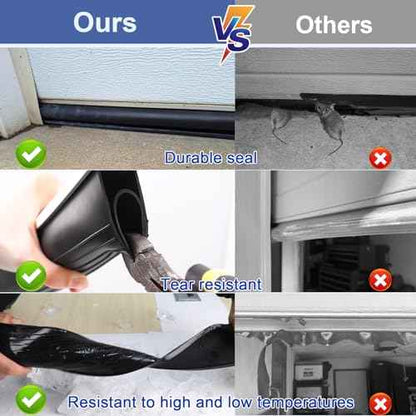 Premium Garage Door Bottom Seal - 10ft Weatherproof EPDM Rubber, Easy Install, Blocks Drafts/Rain/Rodents, Noise-Reducing & Energy Saving