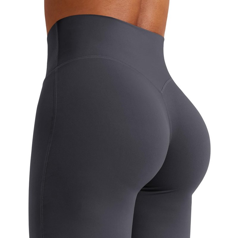 YEOREO Workout Leggings Womens No Front Seam Straight Leggings 31.5" Thin Fleece High Waist Buttery Eddiy Gym Yoga Pants Dark Gray XL