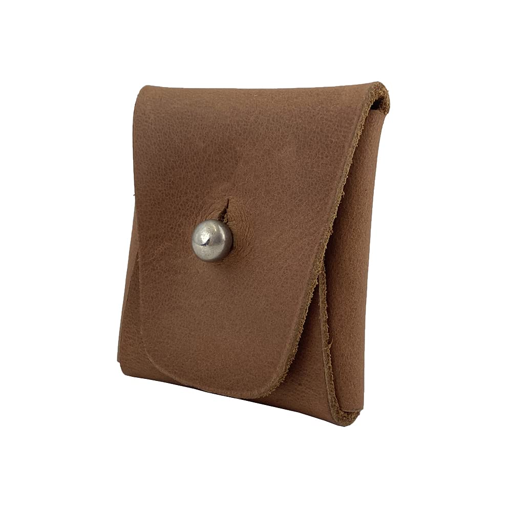 Hide & Drink, Leather Minimalist Coin Pouch, EarPods Case, SD Card Holder, Wallet and Cash Organizer, Handmade Includes 101 Year Warranty (Single Malt Mahogany)