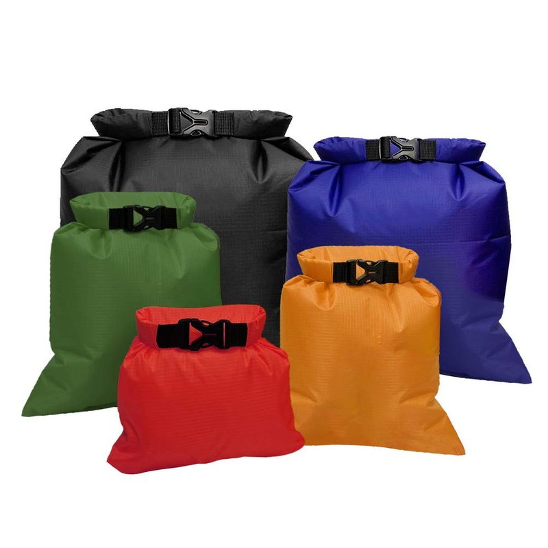 Pimoys 5-Pack Waterproof Dry Bag, Lightweight Dry Sack, Outdoor Ripstop Roll Top Drybags Backpack for Rafting, Boating, Camping, Hiking, Swimming, Beach(1.5L, 2.5L, 3.5L, 4.5L, 6L)