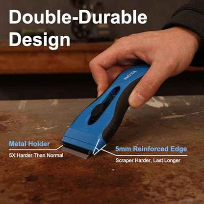 Nova Auto-load Razor Blade Scraper With 16 Extra Standard Razor Blades, Ergonomic Handle, Blades Storage, Cleaning Plastic Scraper Tool for Glass Stove Top, Paint, Window, Oven Door and Cooktop